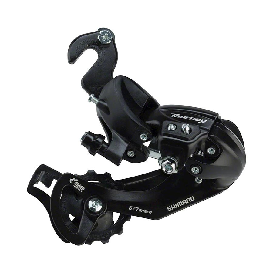 Derailleur, Speed: 6/7, Cage: Long, Black, With BMX/Track style dropout adapter