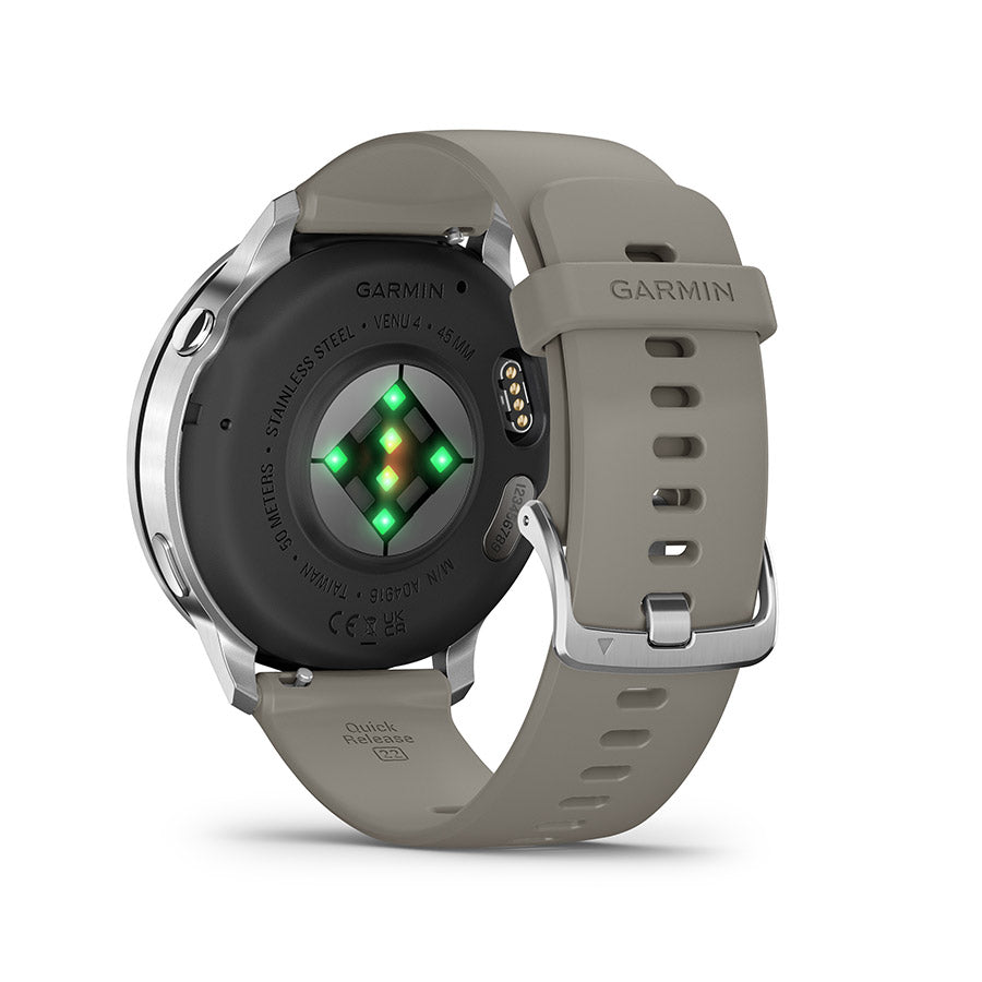 Garmin, Venu 4 45mm, Watch, Watch Color: Slate, Wristband: Black - Silicone