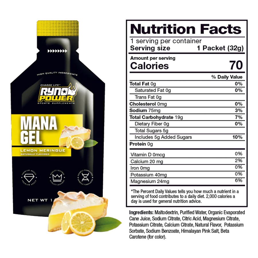 Ryno Power, Mana Gel, Gels, Mixed berry, 12pcs