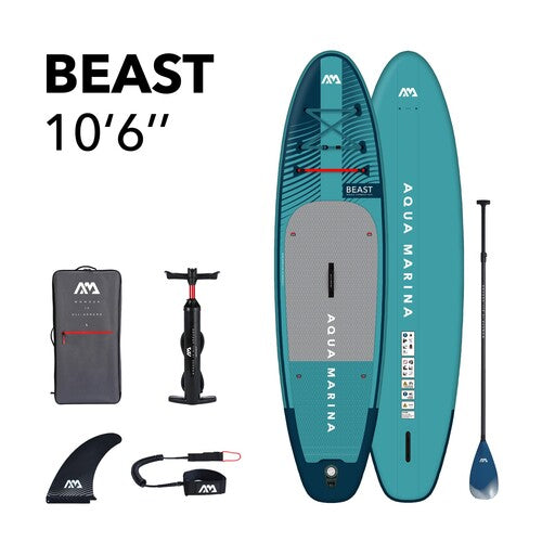 Aqua Marina Beast 10'6'' Planche à pagaie gonflable All-Around Advanced, 3.2m/15cm, avec pagaie et laisse de sécurité