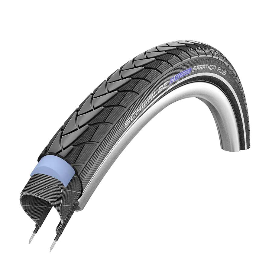 Schwalbe, Marathon Plus, Pneu, 700x35C, Rigide, Tringle, Endurance, SmartGuard, Reflex, 67TPI, Noir