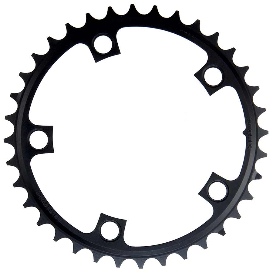 SRAM, 36T, 10 sp, BCD 110mm, 5-Bolt, Inner Chainring, For 36/50 ou 36/52, Aluminum, Black, 11.6215.197.160