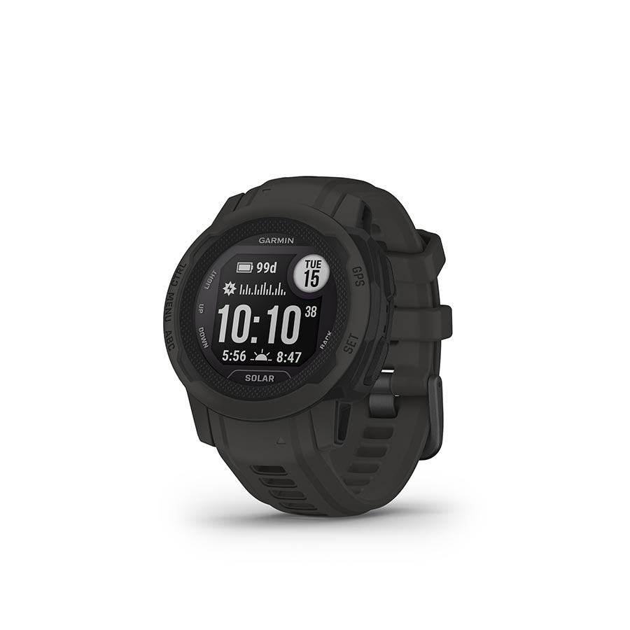 Garmin, Instinct 2S Solar, Watch, Watch Color: Graphite, Wristband: Graphite - Silicone