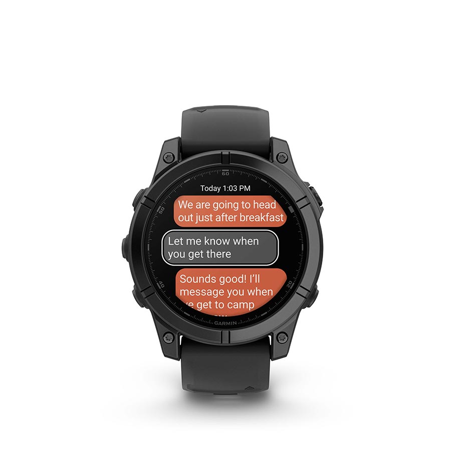 Garmin, fenix E AMOLED 47mm, Watch, Watch Color: Slate Grey, Wristband: Black - Silicone