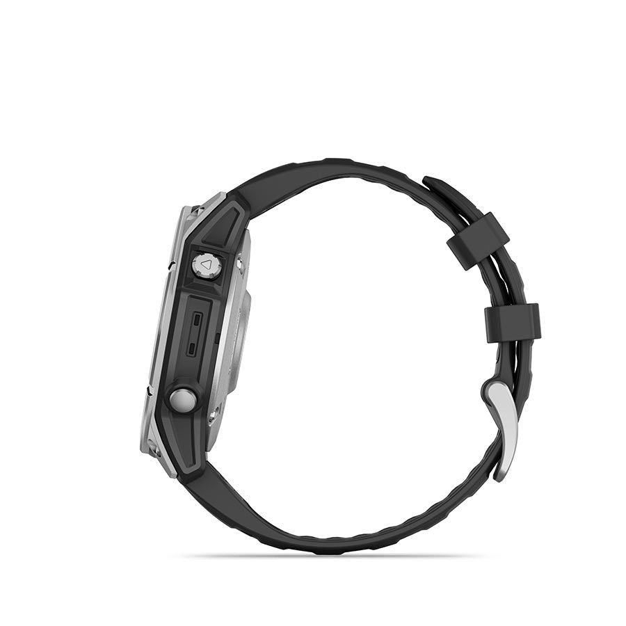 Garmin, fenix E AMOLED 47mm, Watch, Watch Color: Slate Grey, Wristband: Black - Silicone