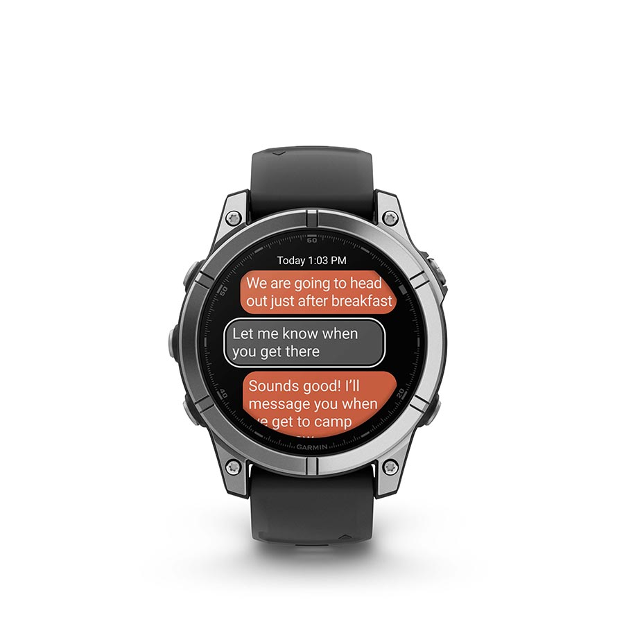 Garmin, fenix E AMOLED 47mm, Watch, Watch Color: Slate Grey, Wristband: Black - Silicone