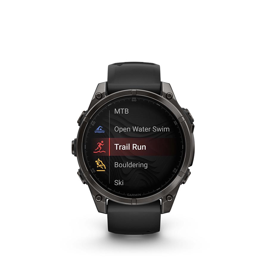 Garmin, fenix 8 AMOLED Sapphire 47mm, Watch, Watch Color: Grey, Wristband: Black/ Pebble Gray - Silicone