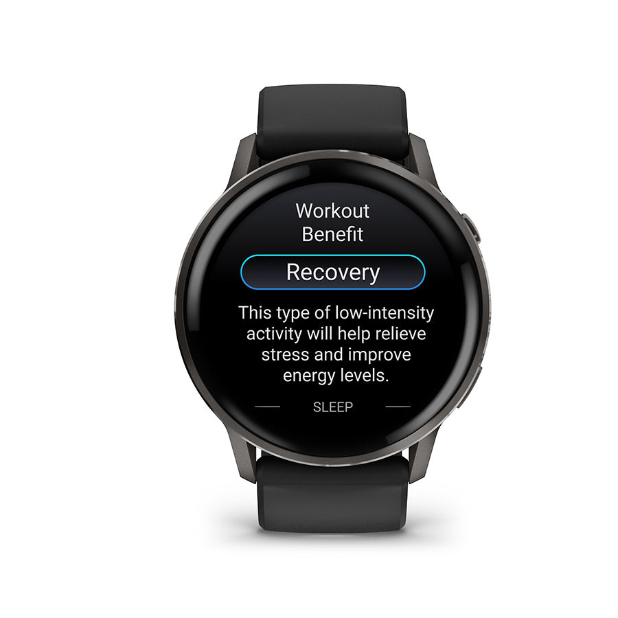 Garmin, Venu 4 45mm, Watch, Watch Color: Slate, Wristband: Black - Silicone