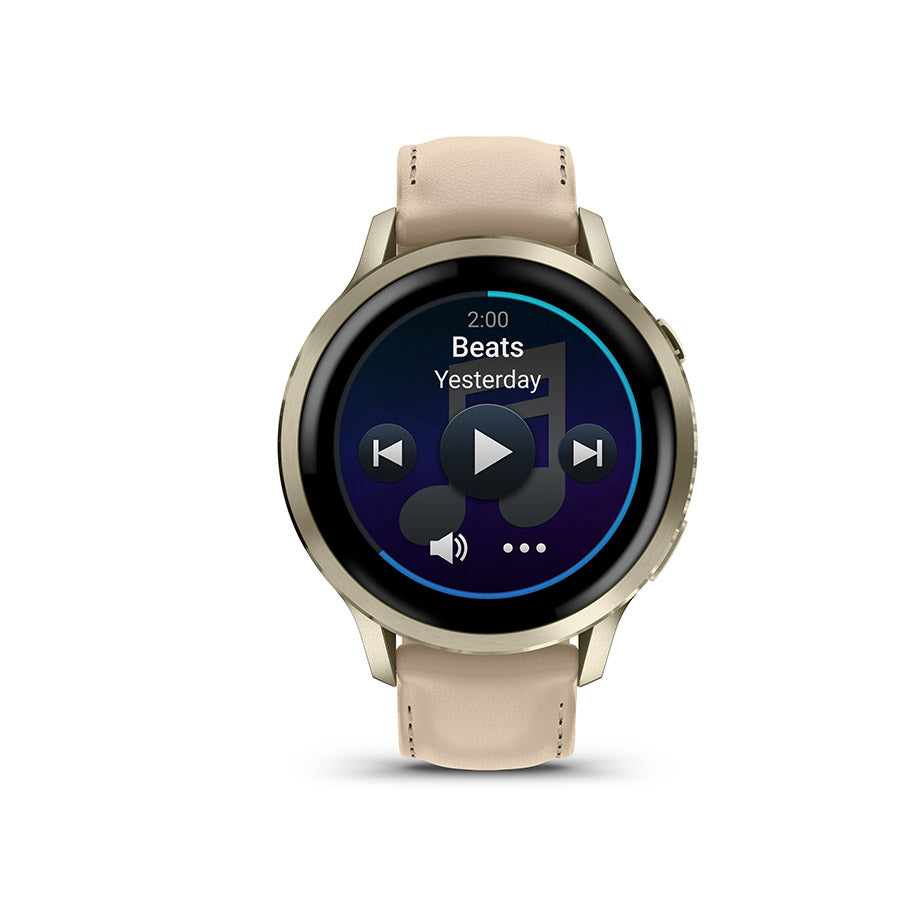 Garmin, Venu 4 41mm, Watch, Watch Color: Lunar Gold, Wristband: Bone - Silicone